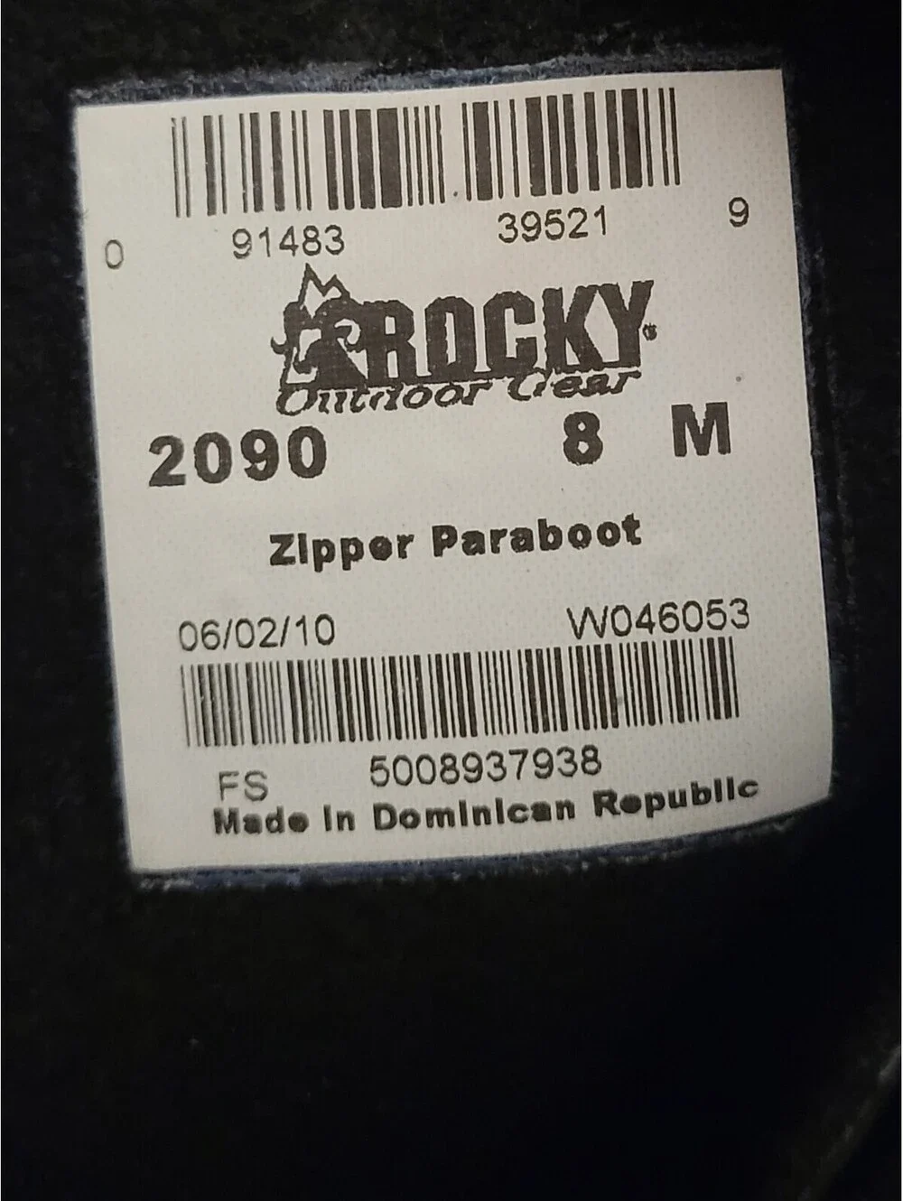 ROCKY Side Zipper Paraboot Black 10